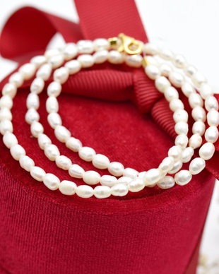 Lantisor / Choker / Perle de cultura / Argint 925 placat cu aur