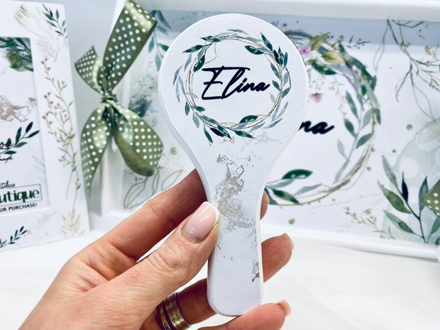 Set aniversar personalizat 1 anisor - Green&Gold Leaves