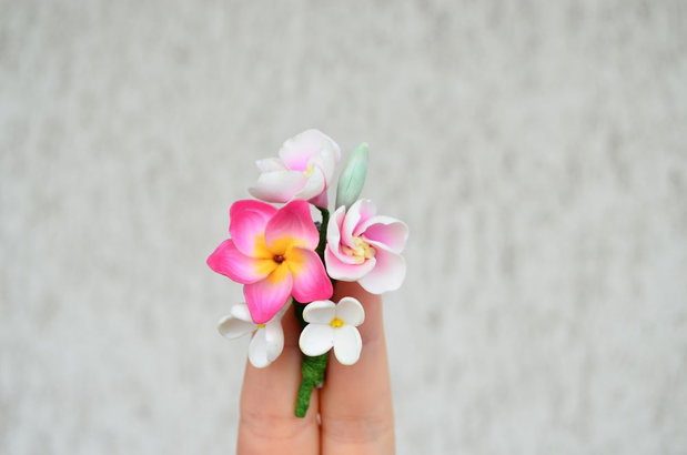 Plumeria roz, flori de mar si liliac- Beosa Buchet