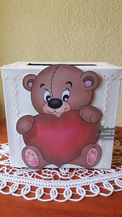 Cutie dar ursulet albastru