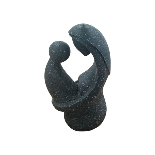 Figurină Mama și Copilul, Sculptură Modernă 3D, Design Minimalist Eco-Friendly - Cadoul Perfect pentru Ziua Mamei