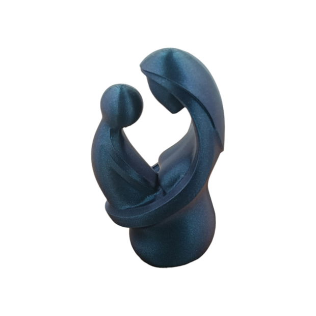 Figurină Mama și Copilul, Sculptură Modernă 3D, Design Minimalist Eco-Friendly - Cadoul Perfect pentru Ziua Mamei