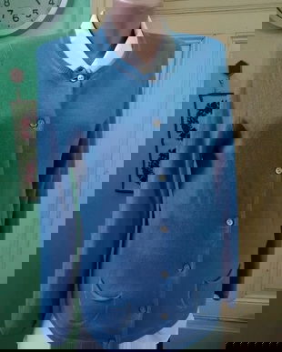 Cardigan casmir albastru deschis