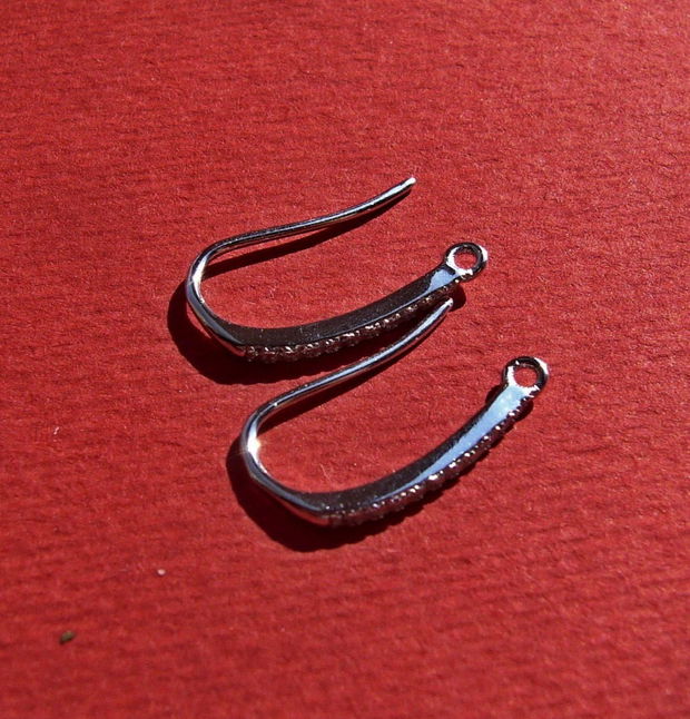 Tortite cercei din argint .925 rodiat cu zirconii aprox 16x12 mm