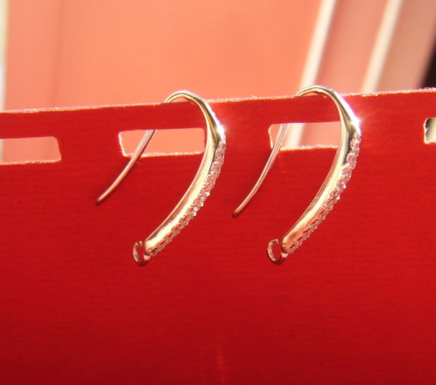 Tortite cercei din argint .925 rodiat cu zirconii aprox 16x12 mm