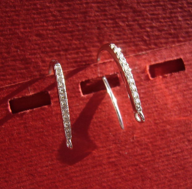 Tortite cercei din argint .925 rodiat cu zirconii aprox 16x12 mm