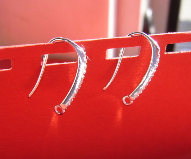 Tortite cercei din argint .925 rodiat cu zirconii aprox 16x12 mm