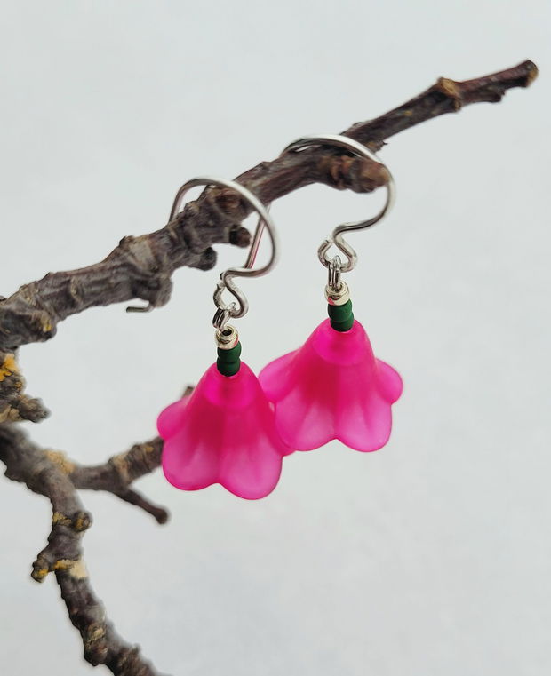 Cercei-Mărțișor clopoței Fuchsia