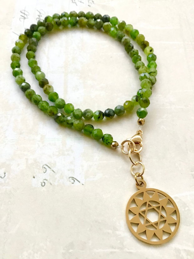 Colier CHOKER turmalina verde