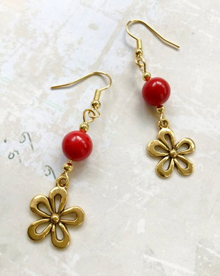 Cercei vintage Jad rosu MARTISOR
