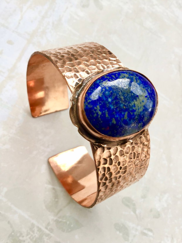 Bratara lapis lazuli & cupru