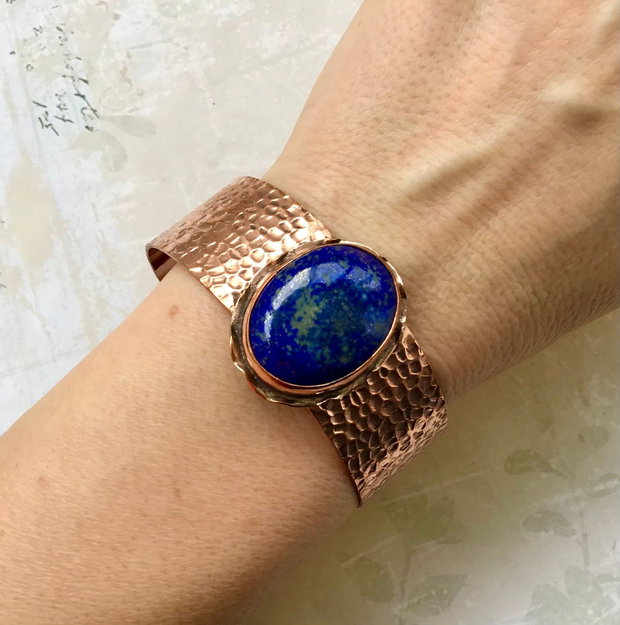 Bratara lapis lazuli & cupru