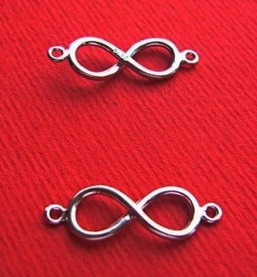 Infinit - link din argint .925 rodiat pentru bratari aprox 19x6.5x2.5 mm (cu anourile)