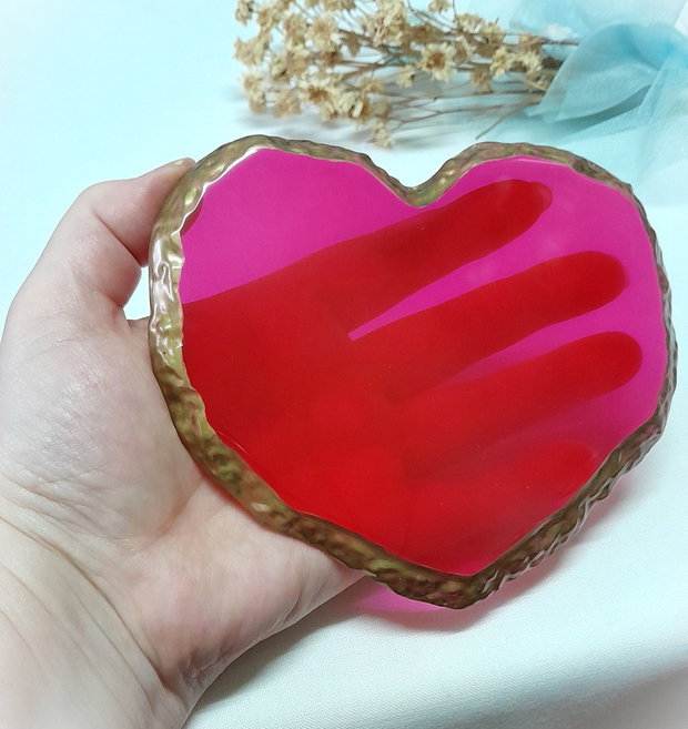 Be my Valentine/Dragobete :) - set de 4 coastere din rășină