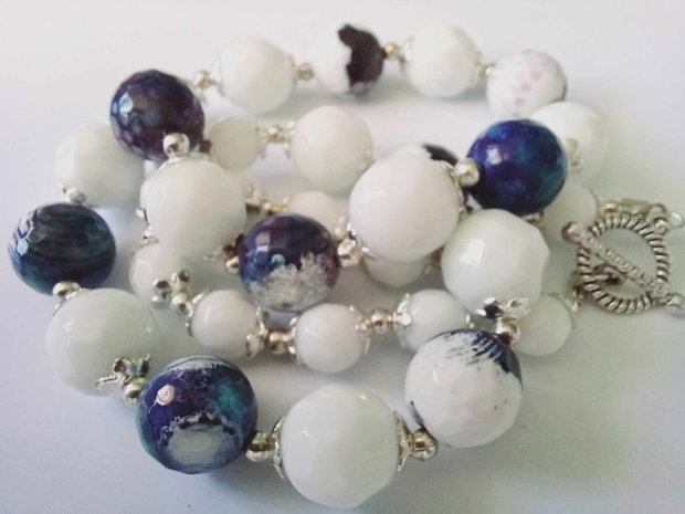 Agate - White& Blue Cobalt
