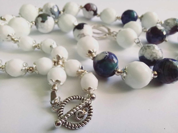 Agate - White& Blue Cobalt