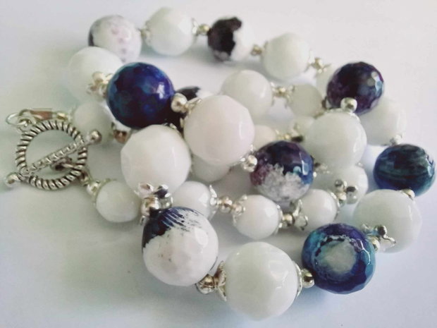 Agate - White& Blue Cobalt