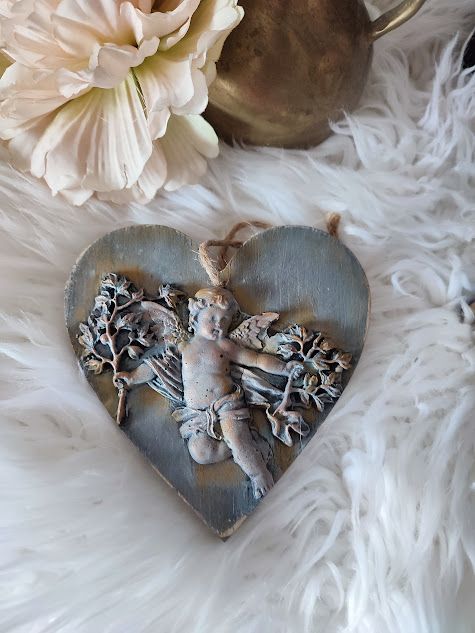 Decoratiune Handmade Inima cu Ingeras