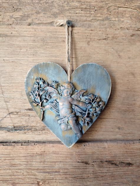 Decoratiune Handmade Inima cu Ingeras