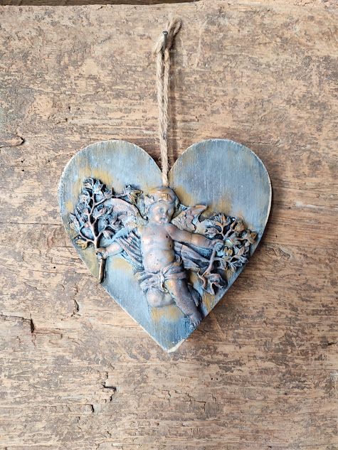 Decoratiune Handmade Inima cu Ingeras