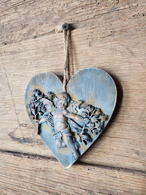 Decoratiune Handmade Inima cu Ingeras