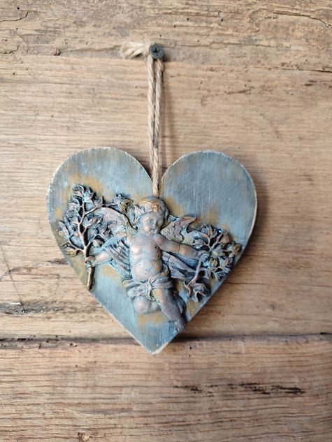 Decoratiune Handmade Inima cu Ingeras