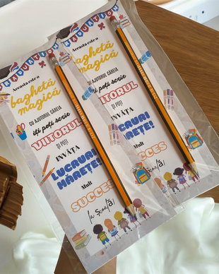 Cadou elevi la sfarsit de an scolar, cadou creion cu mesaj