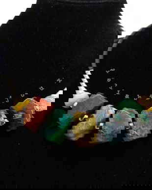 Colier statement handmade unicat agate multicolore (cod1195)