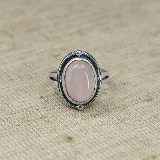 Inel Argint 925 și Cuarț rose