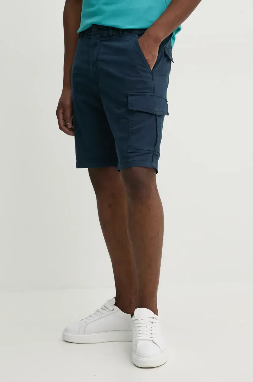 Pepe Jeans pantaloni scurți SEASONAL CARGO SHORT bărbați, culoarea bleumarin, PM801179