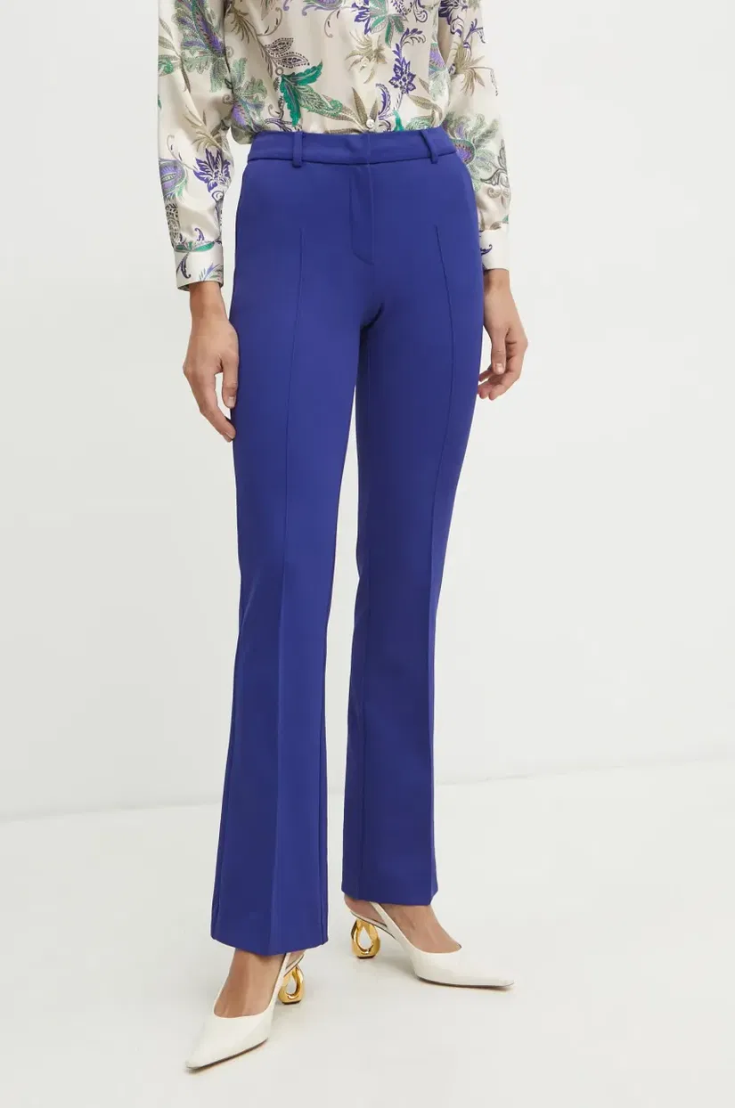 Luisa Spagnoli pantaloni femei, culoarea violet, evazati, medium waist, 541824