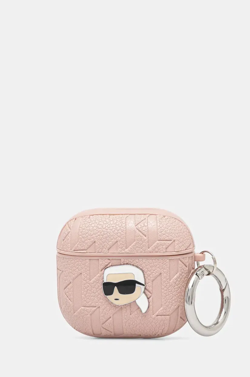 Karl Lagerfeld husă airpods 4 culoarea roz, KLA4PGKIPP