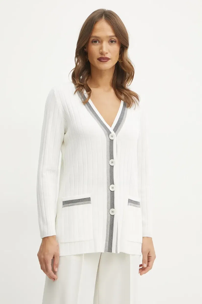 Luisa Spagnoli cardigan din lână femei, culoarea bej, light, 58593