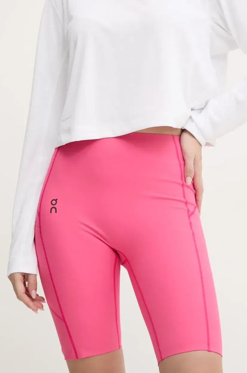 ON running pantaloni scurți de antrenament Movement culoarea roz, neted, high waist, 1WE11912503