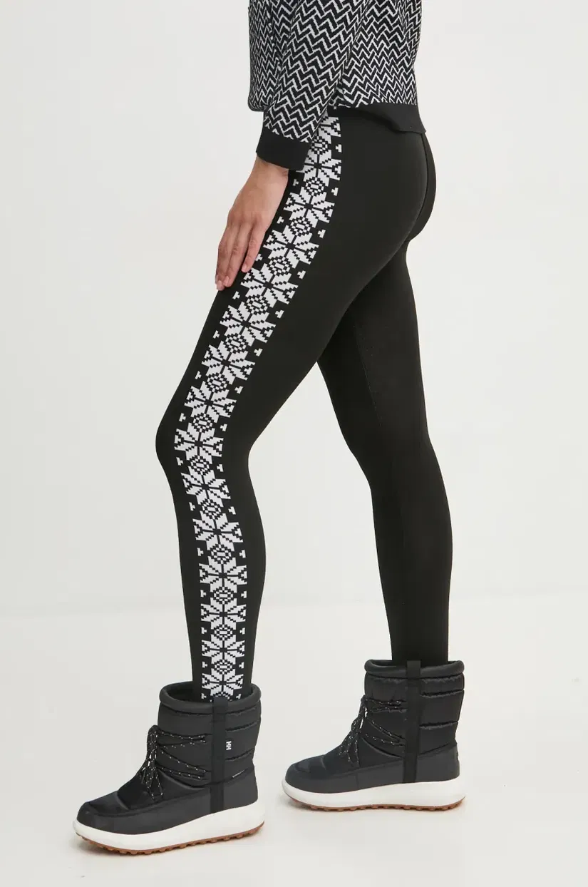 Newland leggins sport femei, culoarea negru, cu imprimeu, N46591.108