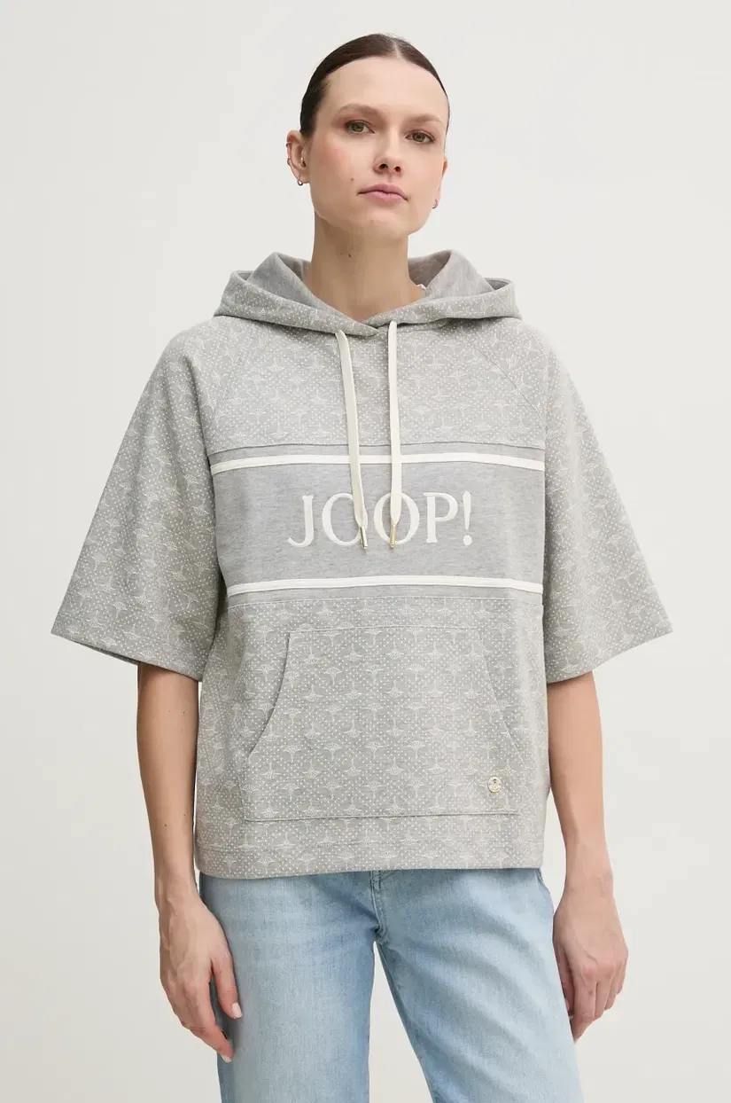 Joop! bluza femei, culoarea gri, cu glugă, modelator, 30046217