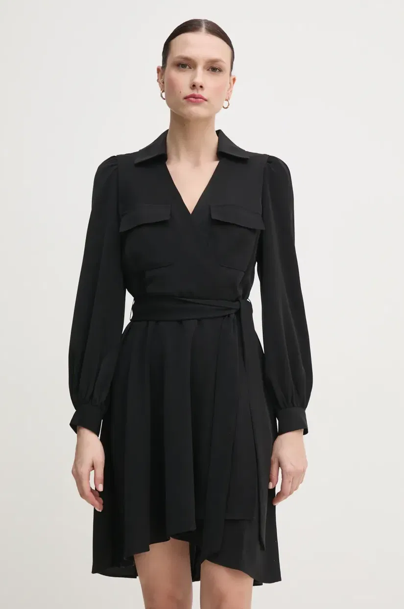 Dkny rochie culoarea negru, mini, evazati, DD3K7484