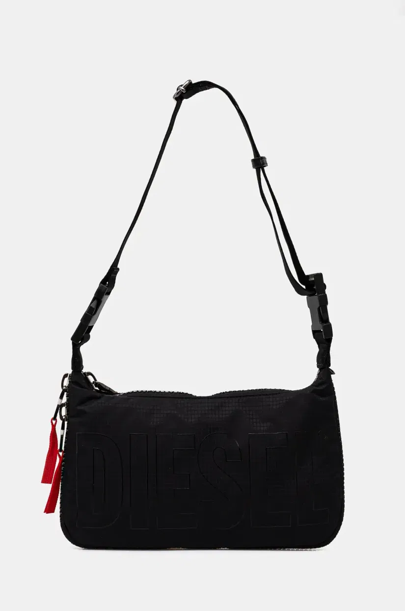 Diesel poseta ZIP-D ZIP-D SHOULDER BAG X cro culoarea negru, X10315.P6872