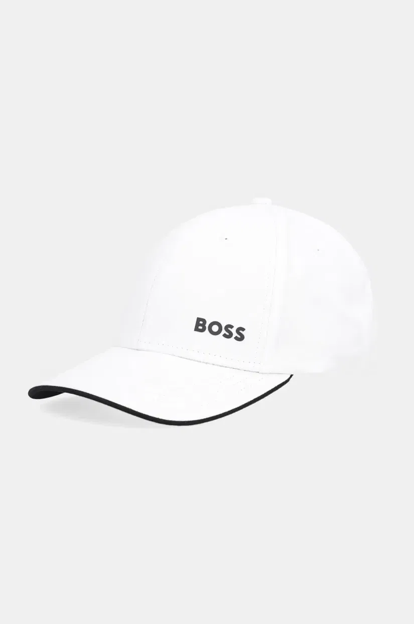 BOSS Green șapcă de baseball din bumbac culoarea alb, cu imprimeu, 50519219