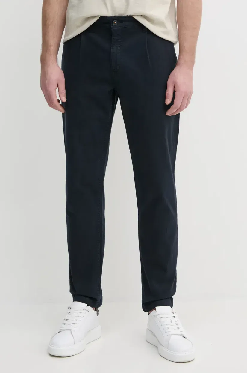 BOSS Orange pantaloni bărbați, culoarea bleumarin, cu fason chinos, 50539130