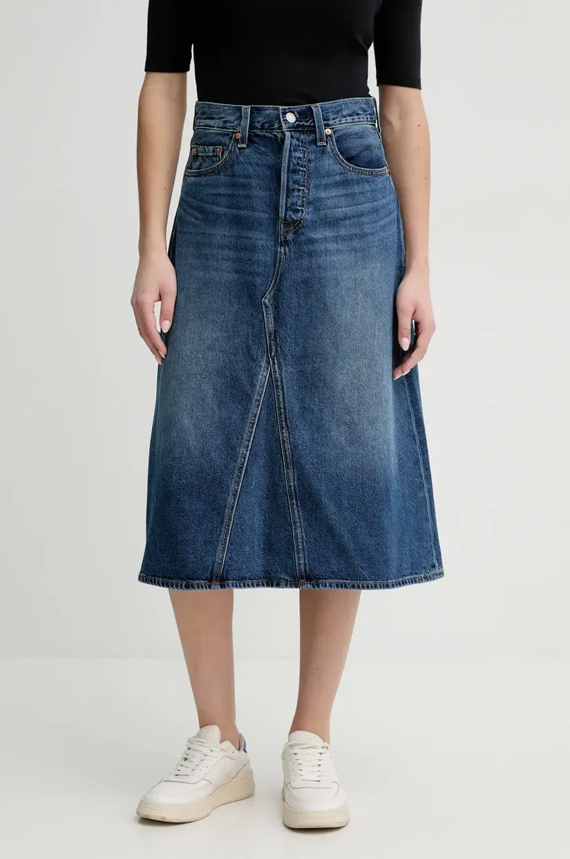 Levi's fusta jeans midi, evazati, A9316