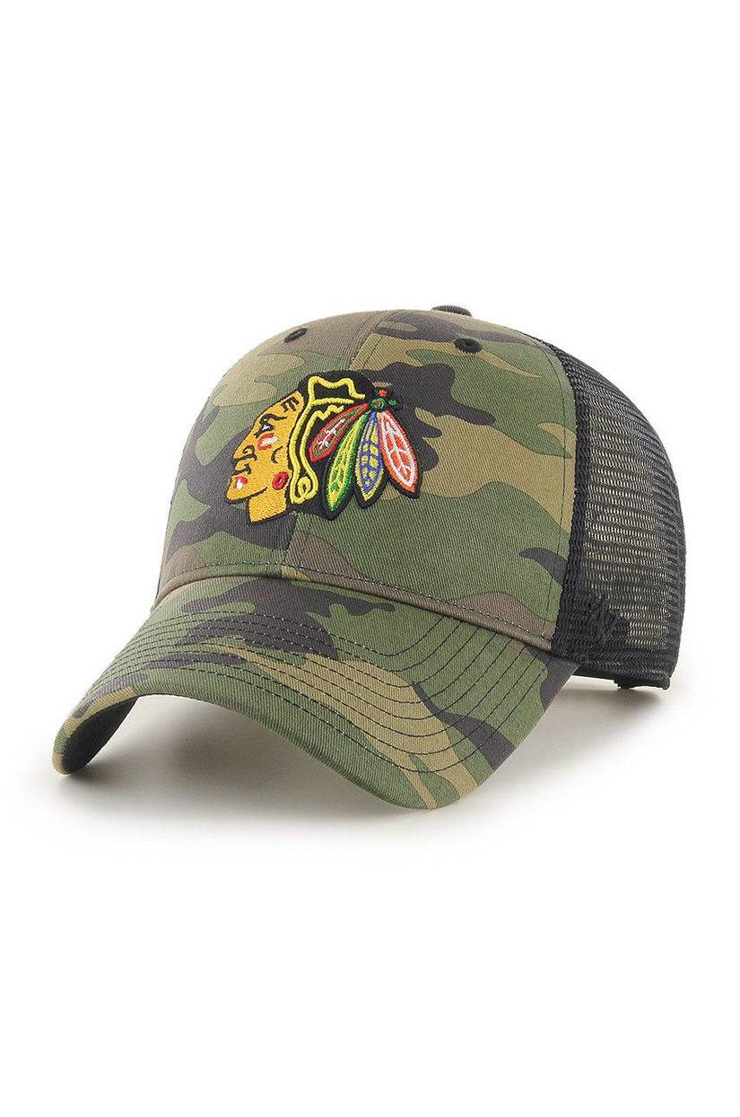 47brand șapcă NHL Chicago Blackhawks cu imprimeu H-CBRAN04GWP-CM