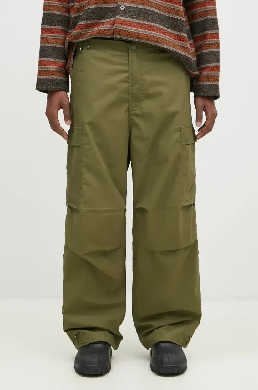 Maharishi pantaloni de bumbac Original Cargo Snopants Loose culoarea verde, cu fason cargo, 5300.OLIVE