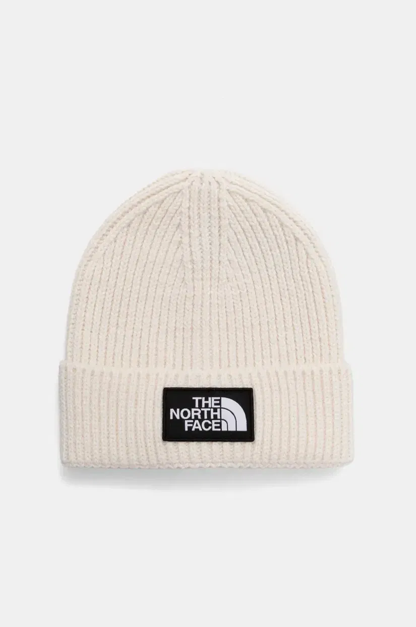 The North Face caciula TNF Logo Box Cuffed Beanie culoarea bej, NF0A3FJXQLI1