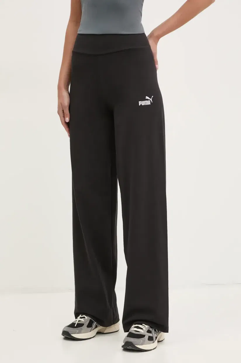 Puma pantaloni de trening femei, culoarea negru, melanj, 682428