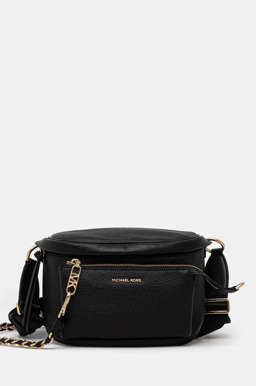 MICHAEL Michael Kors poseta de piele culoarea negru, 30S4G04M8L