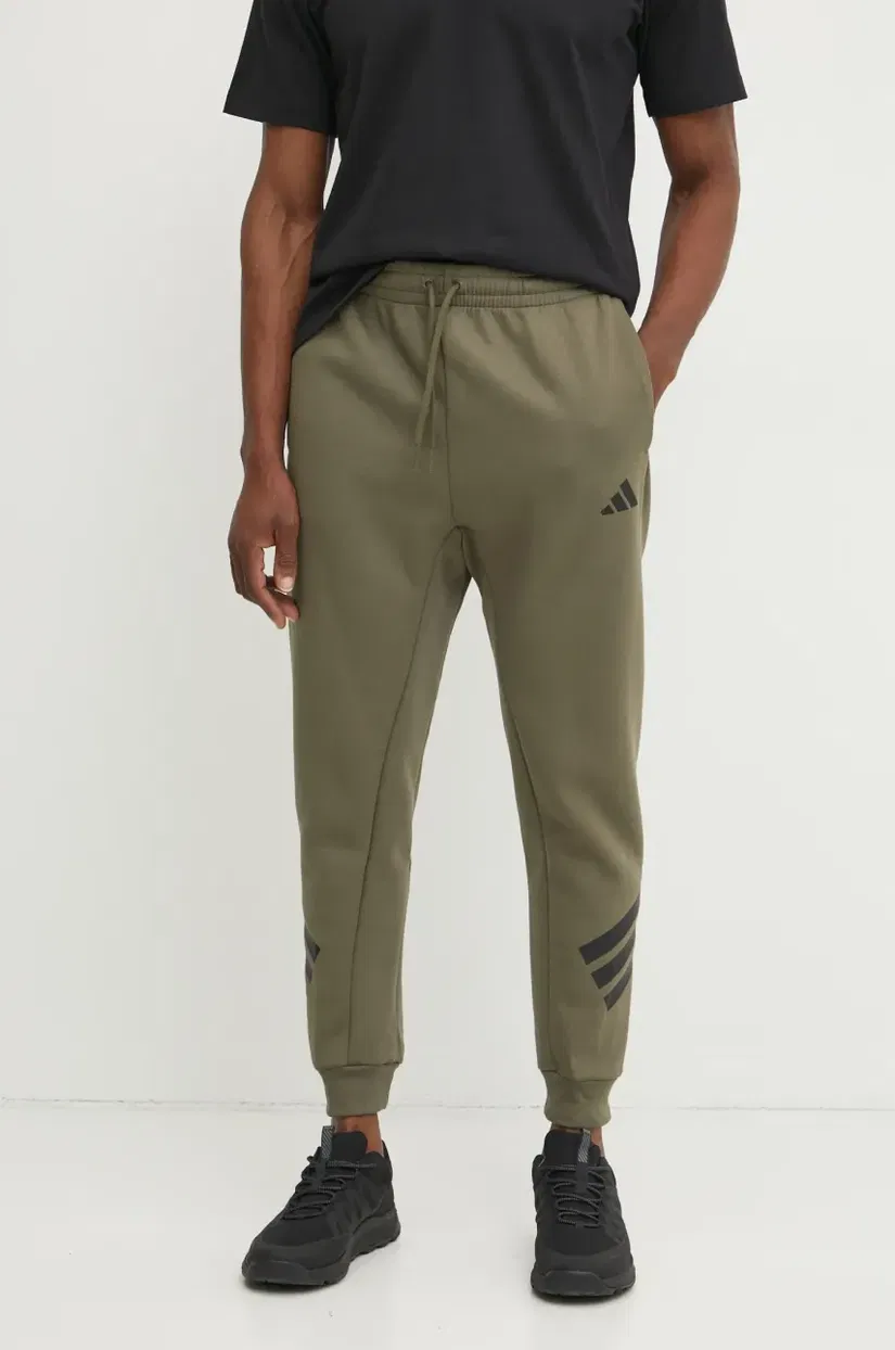 adidas pantaloni de trening Future Icons barbati, culoarea verde, neted, JD4866