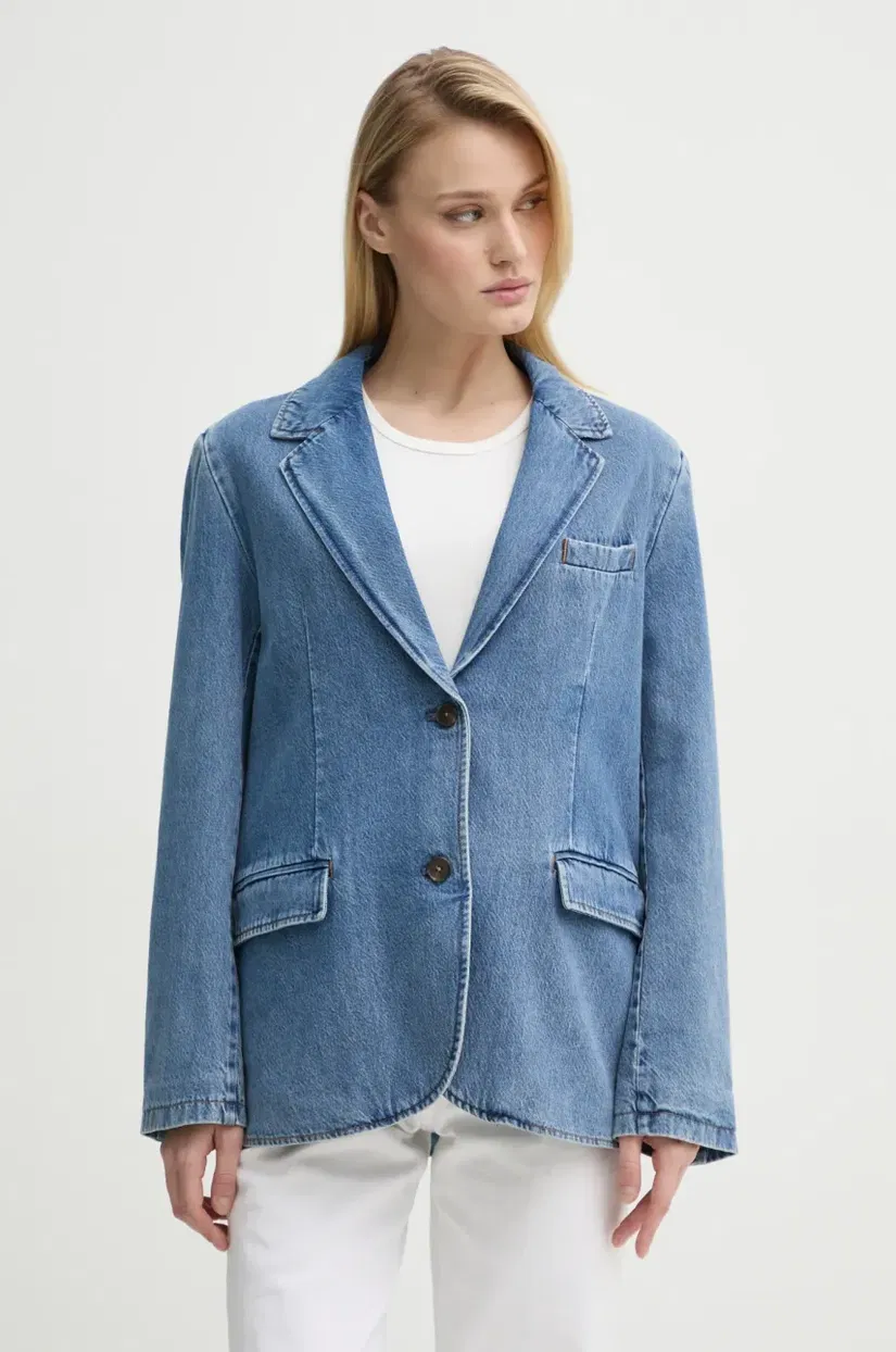 Levi's jacheta denim STELLA RELAXED BLAZER un singur rand de nasturi, neted, 001FX