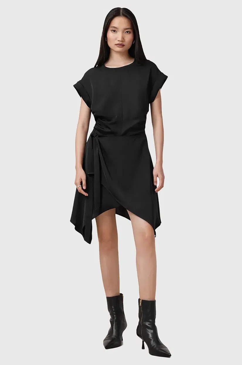 AllSaints rochie RIKO culoarea negru, mini, drept, W019DC