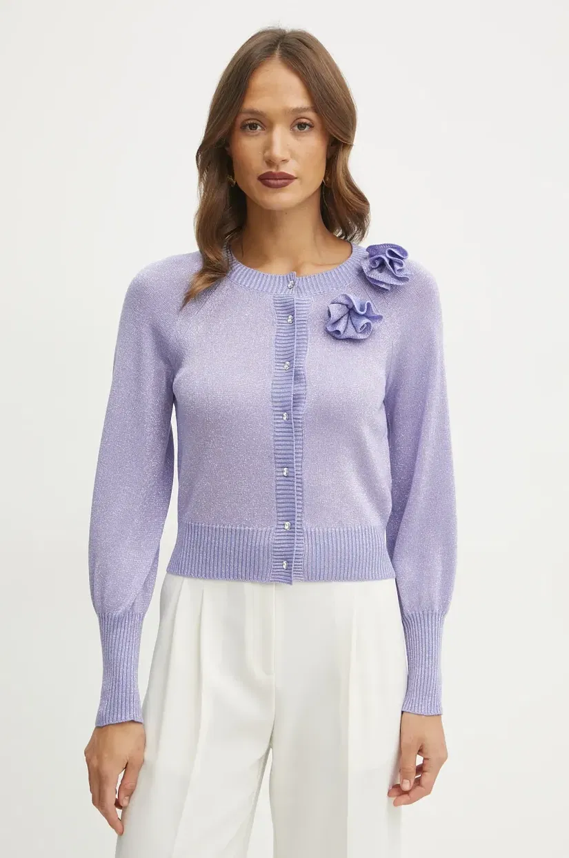 Luisa Spagnoli cardigan din lana femei, culoarea violet, light, 100024